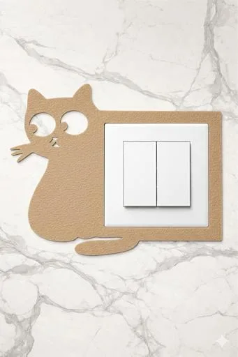 Keçe Priz Çerçevesi - MEV KEDİ