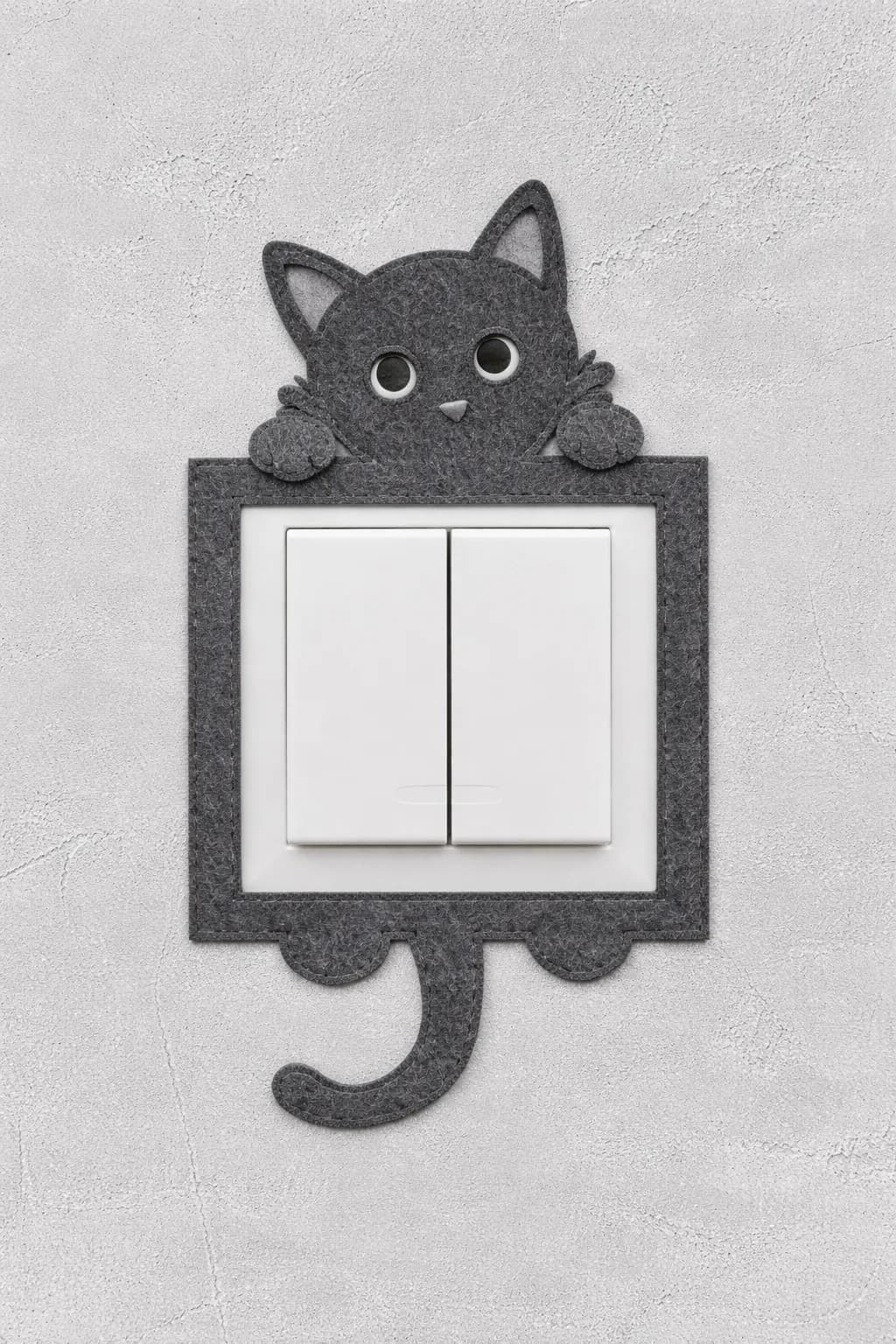 Keçe Priz Çerçevesi - PEEKY KEDİ
