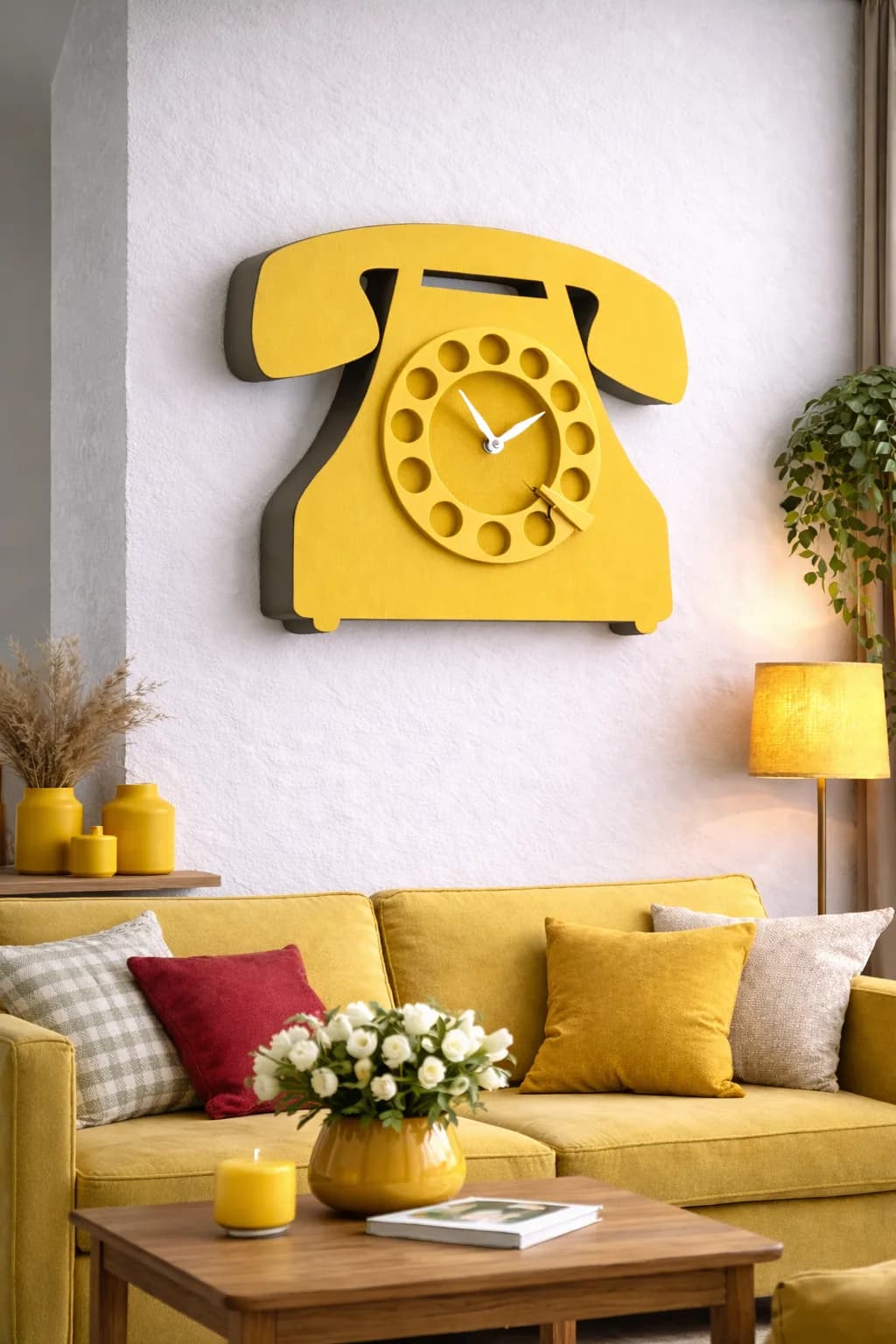 Keçe Duvar Saati - TELEFON
